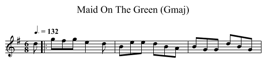Maid On The Green (Gmaj) - staff notation