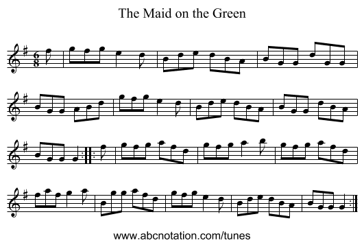 Maid on the Green, The - staff notation