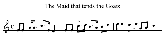 Maid that tends the Goats, The - staff notation