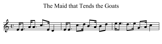 Maid that Tends the Goats, The - staff notation