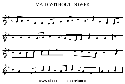 MAID WITHOUT DOWER - staff notation