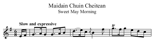 Maidain Chuin Cheitean - staff notation