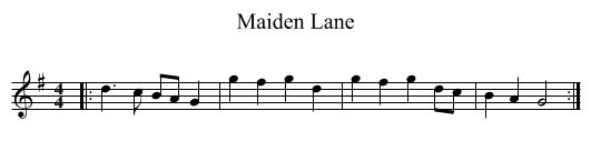 Maiden Lane - staff notation