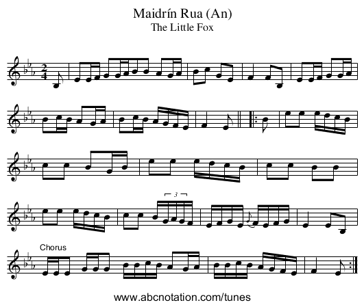Maidrín Rua (An) - staff notation