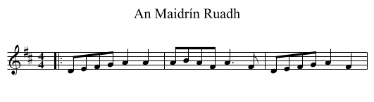 Maidrín Ruadh, An  - staff notation