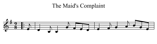 Maid's Complaint, The  - staff notation