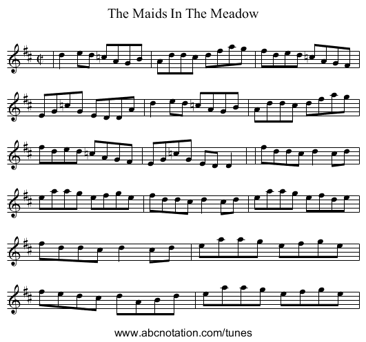 Maids In The Meadow, The - staff notation