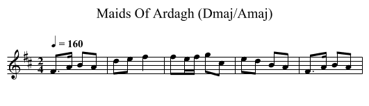 Maids Of Ardagh (Dmaj/Amaj) - staff notation