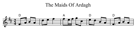 Maids Of Ardagh, The  - staff notation