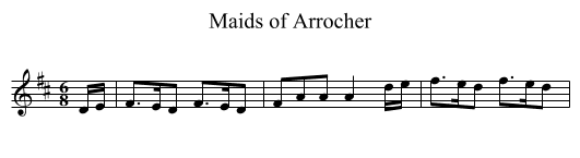 Maids of Arrocher - staff notation