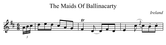 Maids Of Ballinacarty, The  - staff notation