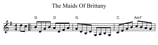 Maids Of Brittany, The  - staff notation