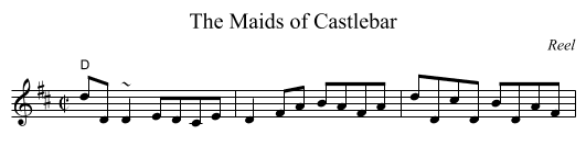 Maids of Castlebar, The - staff notation
