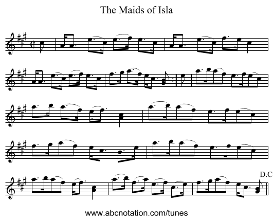 Maids of Isla, The - staff notation