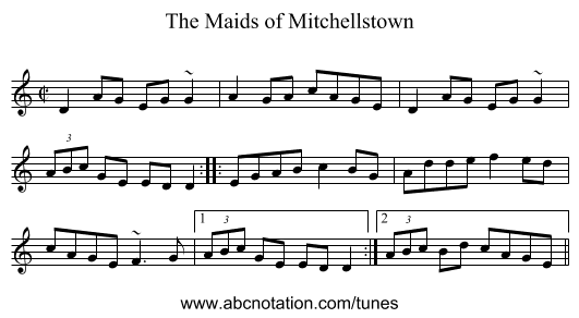 Maids of Mitchellstown, The - staff notation