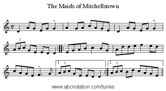 Maids of Mitchellstown, The - staff notation