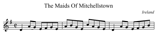 Maids Of Mitchellstown, The  - staff notation