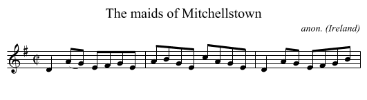 maids of Mitchellstown, The  - staff notation