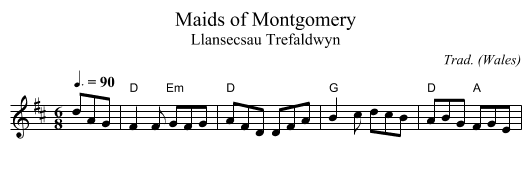 Maids of Montgomery - staff notation