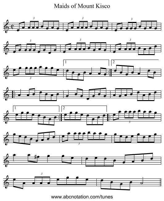 Maids of Mount Kisco - staff notation