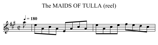 MAIDS OF TULLA (reel), The - staff notation