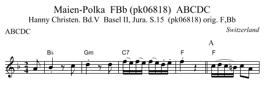 Maien-Polka  FBb (pk06818)  ABCDC - staff notation
