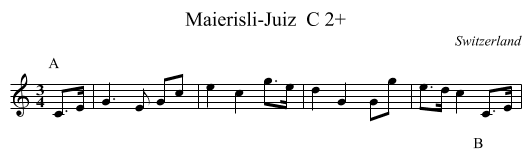 Maierisli-Juiz  C 2+ - staff notation