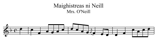 Maighistreas ni Neill - staff notation