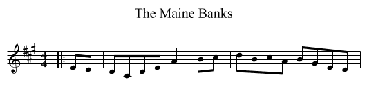 Maine Banks, The  - staff notation