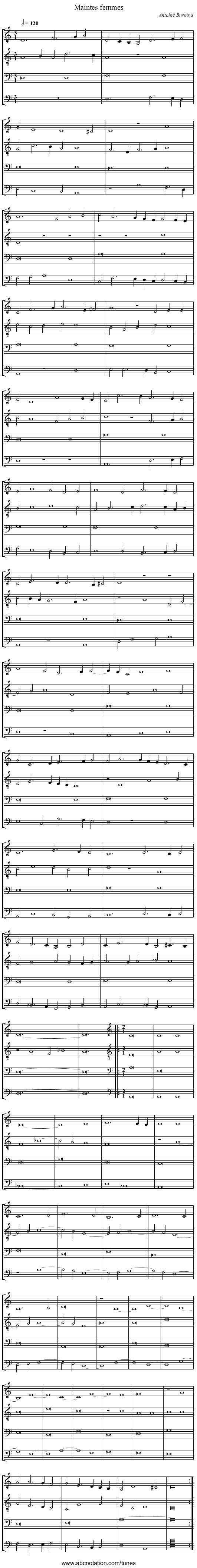 Maintes femmes - staff notation