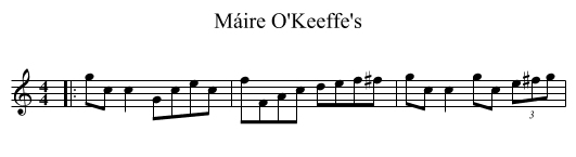 Máire O'Keeffe's - staff notation