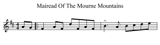 Mairead Of The Mourne Mountains - staff notation