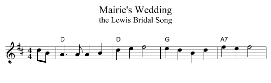 Mairie's Wedding - staff notation