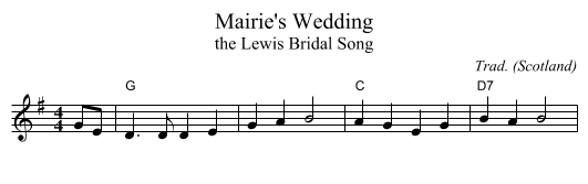 Mairie's Wedding - staff notation