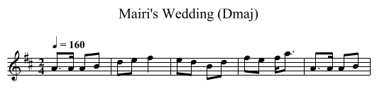 Mairi's Wedding (Dmaj) - staff notation