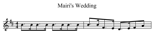 Mairi's Wedding - staff notation