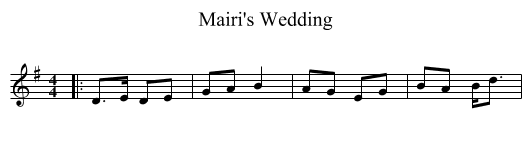 Mairi's Wedding - staff notation