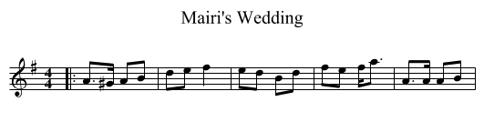 Mairi's Wedding - staff notation