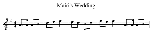 Mairi's Wedding - staff notation