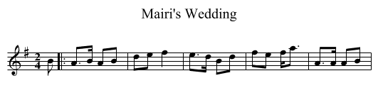 Mairi's Wedding - staff notation