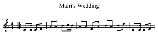 Mairi's Wedding - staff notation