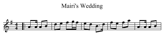 Mairi's Wedding - staff notation
