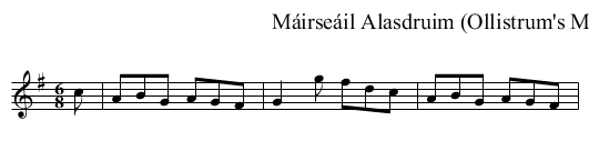 M&aacute;irse&aacute;il Alasdruim (Ollistrum's March)  - staff notation