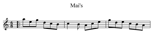 Mai's - staff notation