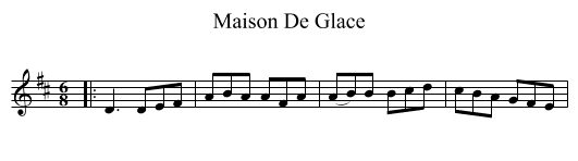 Maison De Glace - staff notation
