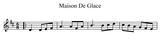 Maison De Glace - staff notation