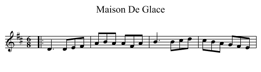 Maison De Glace - staff notation