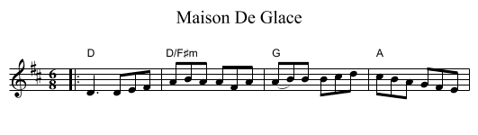 Maison De Glace - staff notation