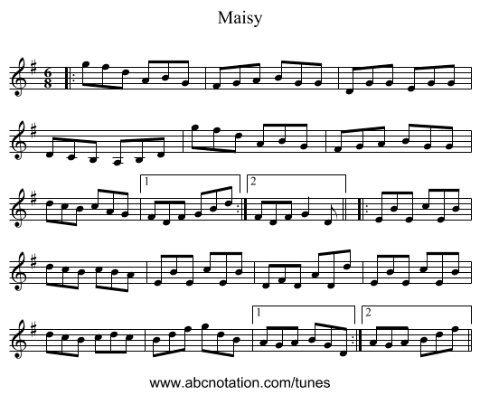 Maisy - staff notation