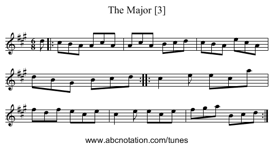 Major [3], The - staff notation